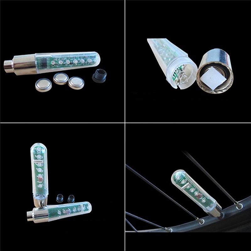Roues lumineuses de vélo à double détection, lampe LED de VTT bilatérale, lumières de roue de vélo clignotantes au néon, lampe phosphorescente pour la sécurité de nuit, feux de vélo pour le cyclisme de nuit