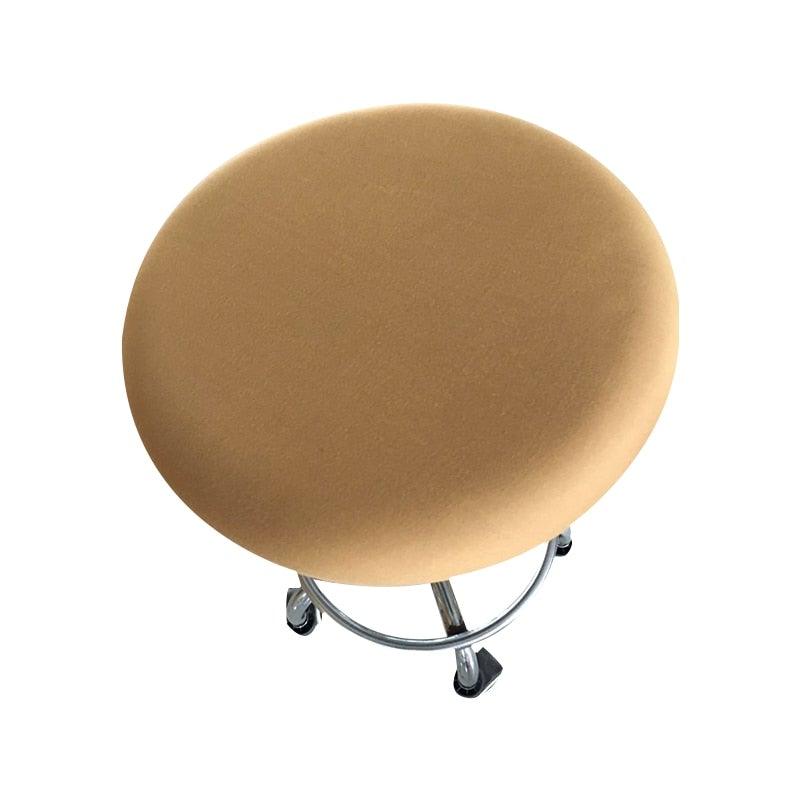 Housse de chaise ronde en tissu polyester imperméable pour siège de salle à manger, housses de chaise d'hôtel et de banquet, protection de chaise ronde, housses de tabouret de bar lavables, housses de coussin de tabouret élastiques pour chaises de bar