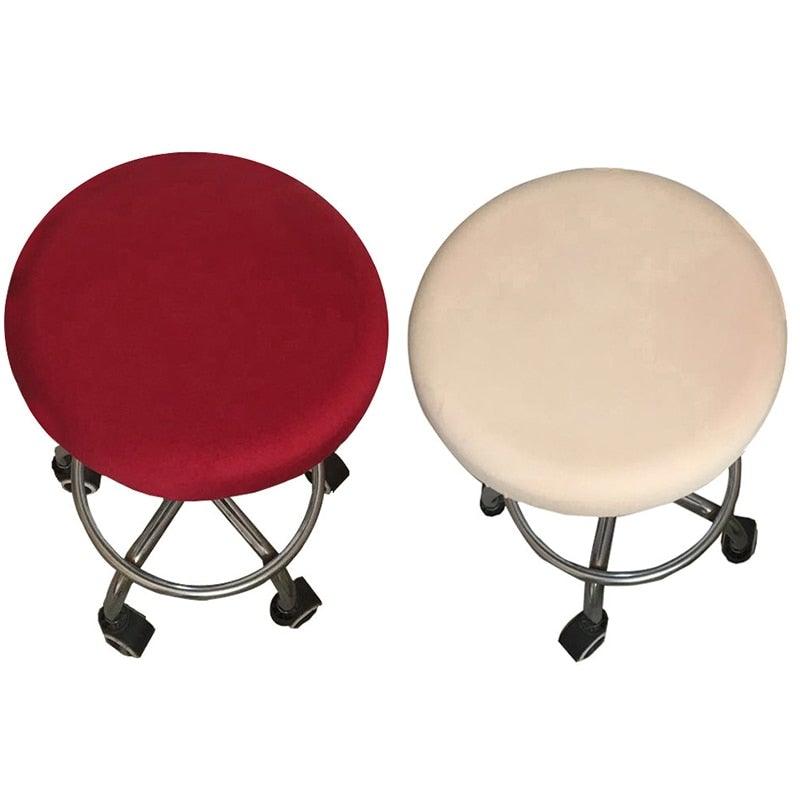 Housse de chaise ronde en tissu polyester imperméable pour siège de salle à manger, housses de chaise d'hôtel et de banquet, protection de chaise ronde, housses de tabouret de bar lavables, housses de coussin de tabouret élastiques pour chaises de bar