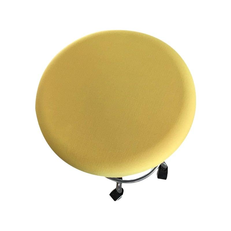 Housse de chaise ronde en tissu polyester imperméable pour siège de salle à manger, housses de chaise d'hôtel et de banquet, protection de chaise ronde, housses de tabouret de bar lavables, housses de coussin de tabouret élastiques pour chaises de bar