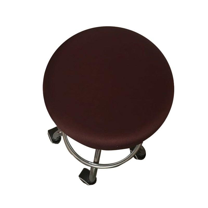 Housse de chaise ronde en tissu polyester imperméable pour siège de salle à manger, housses de chaise d'hôtel et de banquet, protection de chaise ronde, housses de tabouret de bar lavables, housses de coussin de tabouret élastiques pour chaises de bar