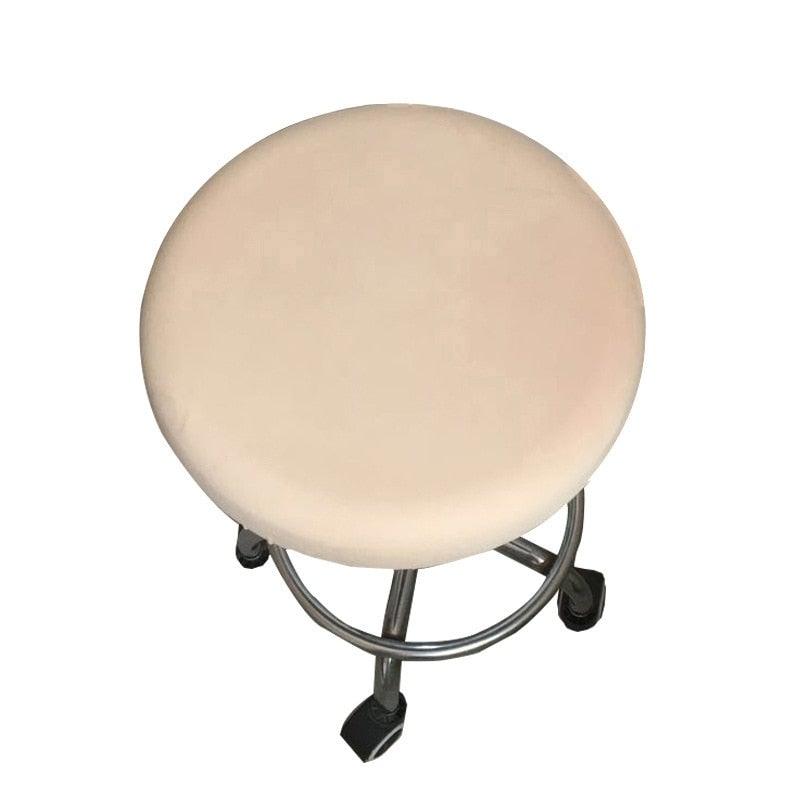 Housse de chaise ronde en tissu polyester imperméable pour siège de salle à manger, housses de chaise d'hôtel et de banquet, protection de chaise ronde, housses de tabouret de bar lavables, housses de coussin de tabouret élastiques pour chaises de bar