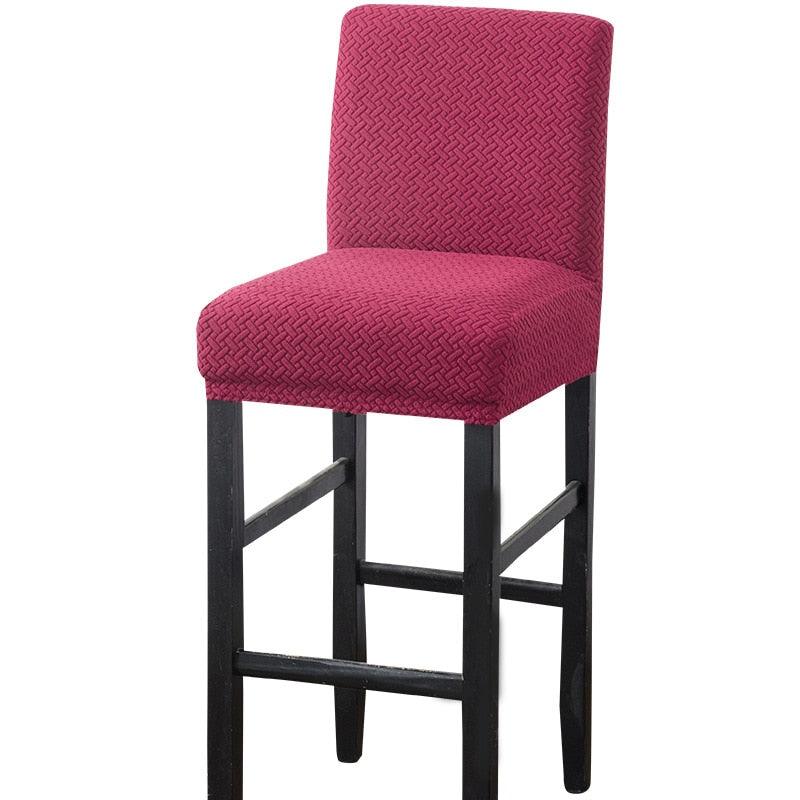 Housse de chaise de bar haute Housse de tabouret de bar en polaire couleur unie pour bar, café, réception, restaurant, mariage, protection de chaise, housse de chaise extensible pour salle à manger, housse en matériau élastique pour chaise de bureau