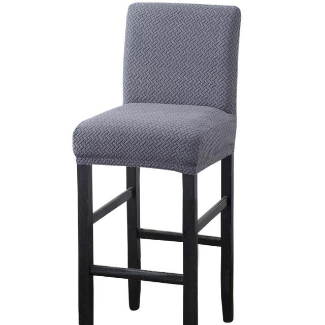 Housse de chaise de bar haute Housse de tabouret de bar en polaire couleur unie pour bar, café, réception, restaurant, mariage, protection de chaise, housse de chaise extensible pour salle à manger, housse en matériau élastique pour chaise de bureau