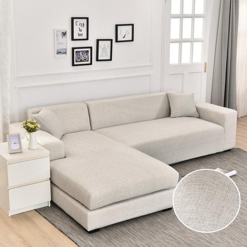 Housse de canapé géométrique, housse de canapé élastique pour salon, animaux domestiques, canapé d'angle en forme de L, housse de canapé en forme de L avec bas élastique, ensemble Jacquard pour salon