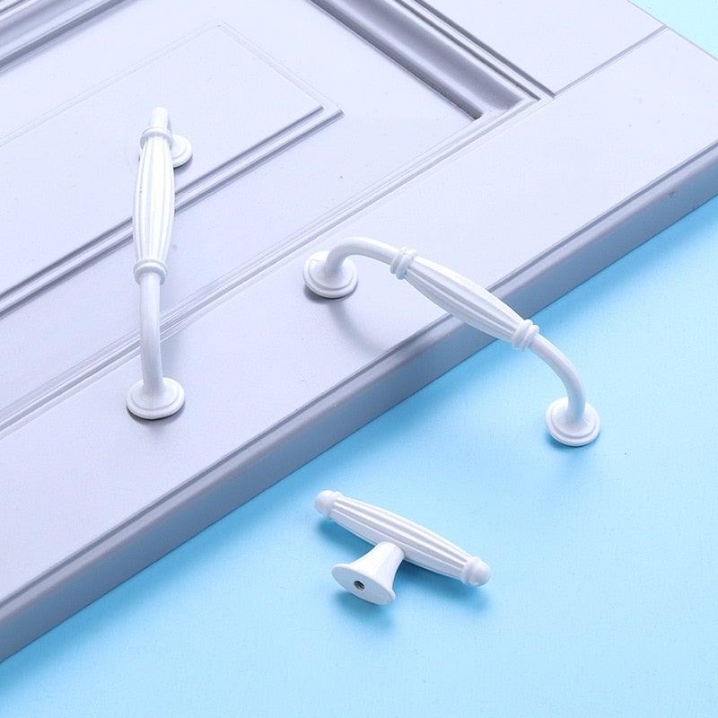 Poignées de tiroir, armoire, meubles de cuisine, poignées pour bouton d'armoire, tiroir, meubles, cuisine, bouton de simplicité, blanc, acier inoxydable, tube creux, barres de traction, bouton d'armoire pour quincaillerie de meubles de cuisine