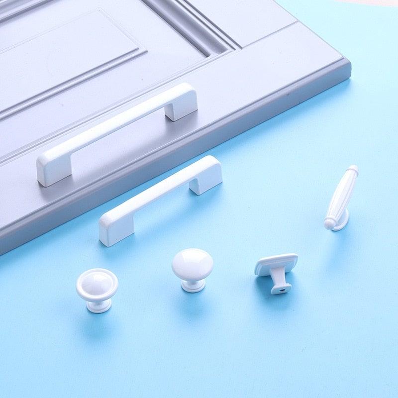 Poignées de tiroir, armoire, meubles de cuisine, poignées pour bouton d'armoire, tiroir, meubles, cuisine, bouton de simplicité, blanc, acier inoxydable, tube creux, barres de traction, bouton d'armoire pour quincaillerie de meubles de cuisine