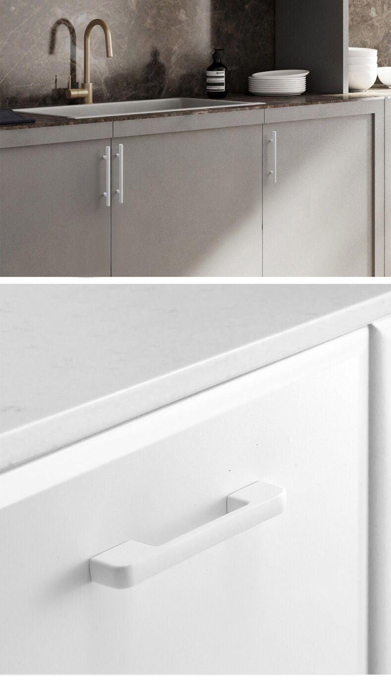 Poignées de tiroir, armoire, meubles de cuisine, poignées pour bouton d'armoire, tiroir, meubles, cuisine, bouton de simplicité, blanc, acier inoxydable, tube creux, barres de traction, bouton d'armoire pour quincaillerie de meubles de cuisine