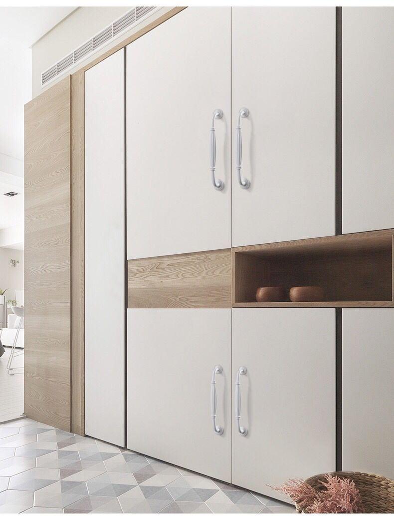 Poignées de tiroir, armoire, meubles de cuisine, poignées pour bouton d'armoire, tiroir, meubles, cuisine, bouton de simplicité, blanc, acier inoxydable, tube creux, barres de traction, bouton d'armoire pour quincaillerie de meubles de cuisine