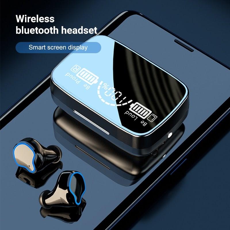 Casque audio Bluetooth 5.1 léger unisexe sans fil Écouteurs de sport étanches Casque Bluetooth Oreillette Casque de sport Lecteur de musique portable sans fil Résistant à la transpiration pour l'entraînement Conception avec écran LED intelligent