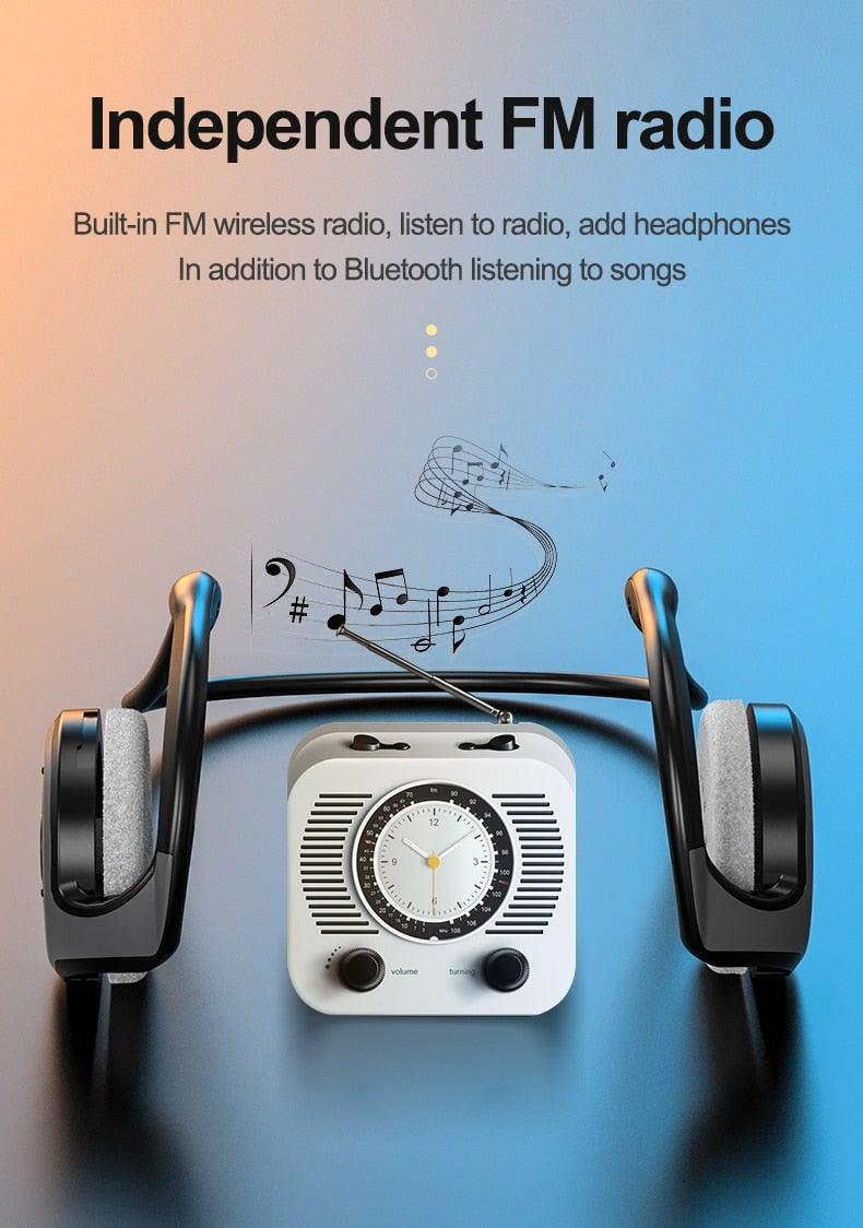 Écouteurs de sport sans fil avec lecteur de musique intégré, étanches à la sueur, radio FM, casque sans fil Bluetooth, écouteurs Bluetooth 5.0 pour le sport, l'extérieur, l'entraînement, mains libres pour la course à pied