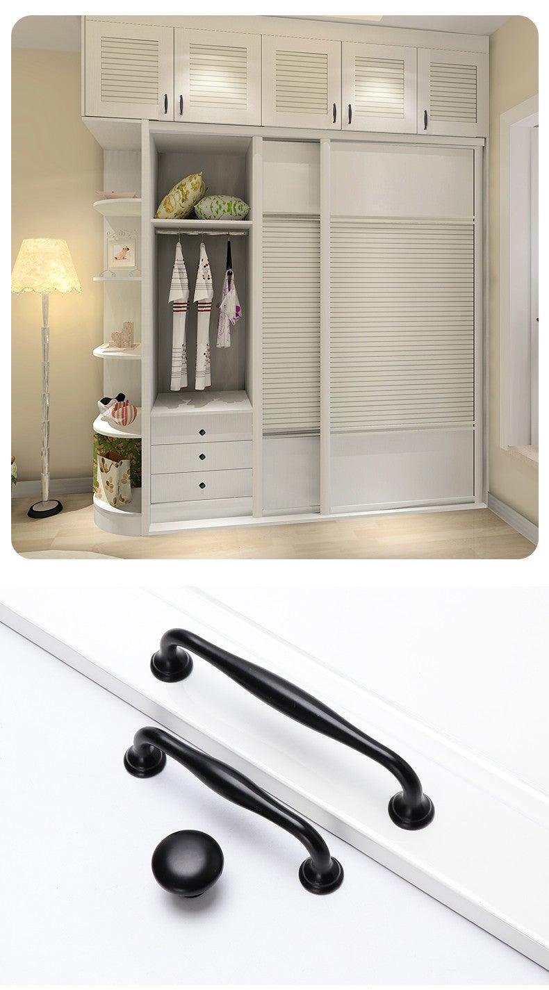 Poignées d'armoire modernes en alliage d'aluminium massif, poignées de porte, poignées de cuisine, poignées de tiroir, poignées de meuble, quincaillerie noire pour armoire, tiroir, porte, commode pour meubles de cuisine, quincaillerie d'armoire