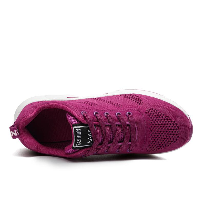 Chaussures de sport pour femmes, baskets de course, respirantes, à lacets, ajourées, pour femmes, baskets de mode légères et respirantes, chaussures de marche antidérapantes, baskets de sport à la mode