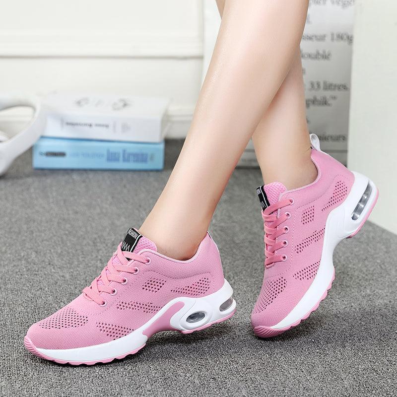 Chaussures de sport pour femmes, baskets de course, respirantes, à lacets, ajourées, pour femmes, baskets de mode légères et respirantes, chaussures de marche antidérapantes, baskets de sport à la mode