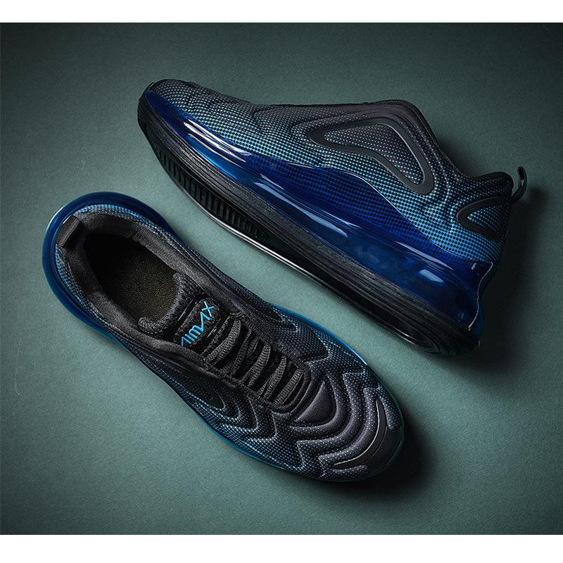 Baskets de sport de course élégantes pour hommes avec coussin d'air, pour entraînement en extérieur, design à talons hauts, maille respirante, design athlétique de luxe, antidérapantes, pour tennis, sport et marche