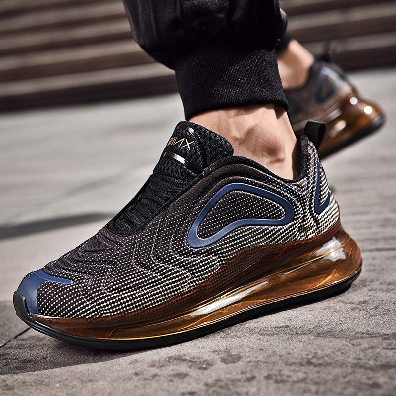 Baskets de sport de course élégantes pour hommes avec coussin d'air, pour entraînement en extérieur, design à talons hauts, maille respirante, design athlétique de luxe, antidérapantes, pour tennis, sport et marche