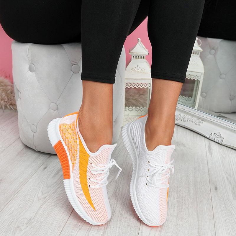 Chaussures de sport élégantes vulcanisées pour femmes à lacets en maille, à bout rond, décontractées, antidérapantes, plates, respirantes, à la mode pour femmes