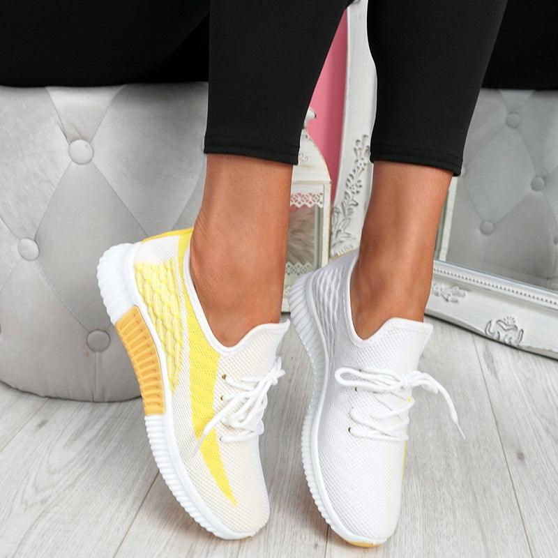 Chaussures de sport élégantes vulcanisées pour femmes à lacets en maille, à bout rond, décontractées, antidérapantes, plates, respirantes, à la mode pour femmes