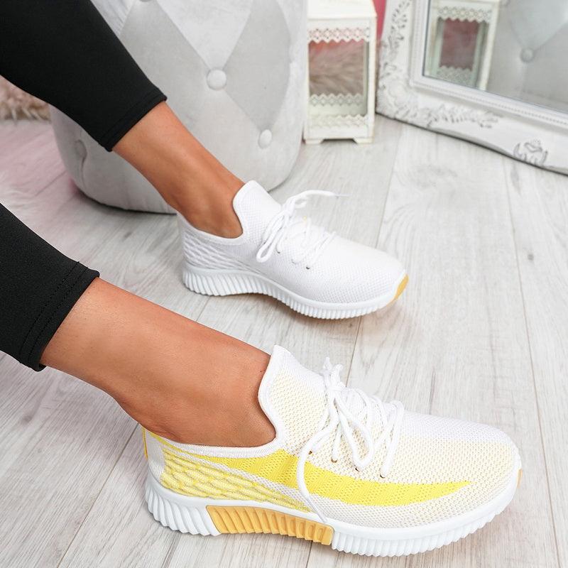 Chaussures de sport élégantes vulcanisées pour femmes à lacets en maille, à bout rond, décontractées, antidérapantes, plates, respirantes, à la mode pour femmes