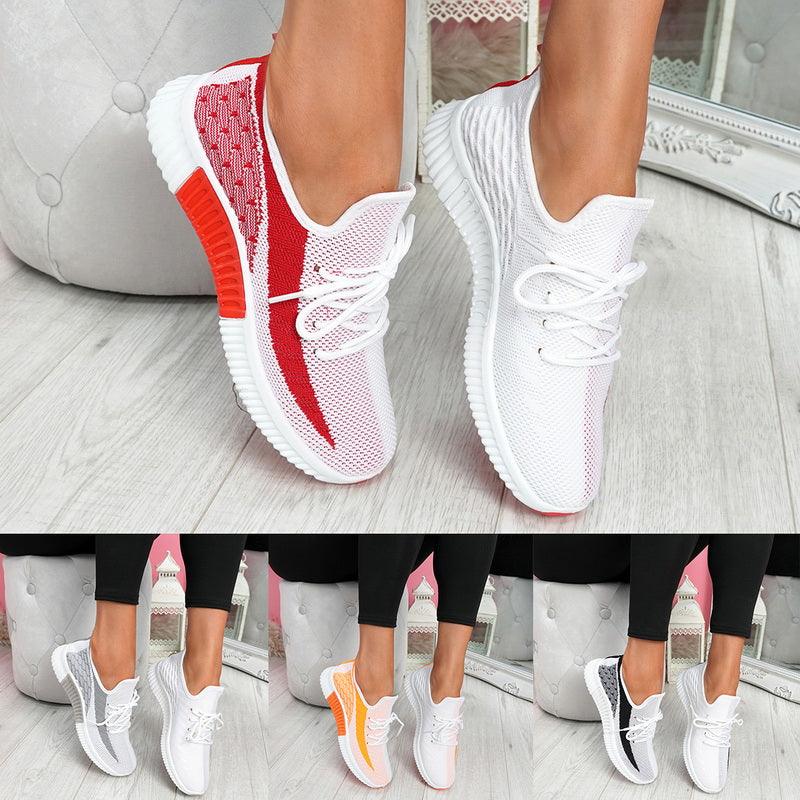 Chaussures de sport élégantes vulcanisées pour femmes à lacets en maille, à bout rond, décontractées, antidérapantes, plates, respirantes, à la mode pour femmes