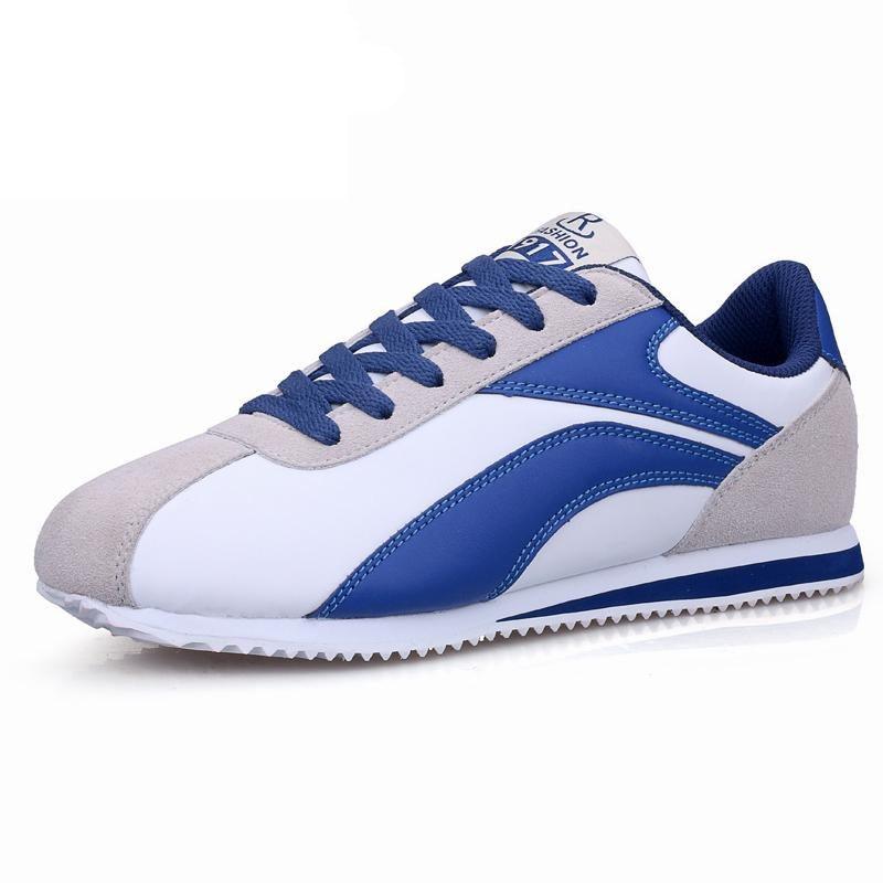 Baskets de sport respirantes pour homme, décontractées, pour la course, la marche, l'athlétisme, bleu et blanc, pour la gym, le tennis, à enfiler, pour la marche et l'extérieur.
