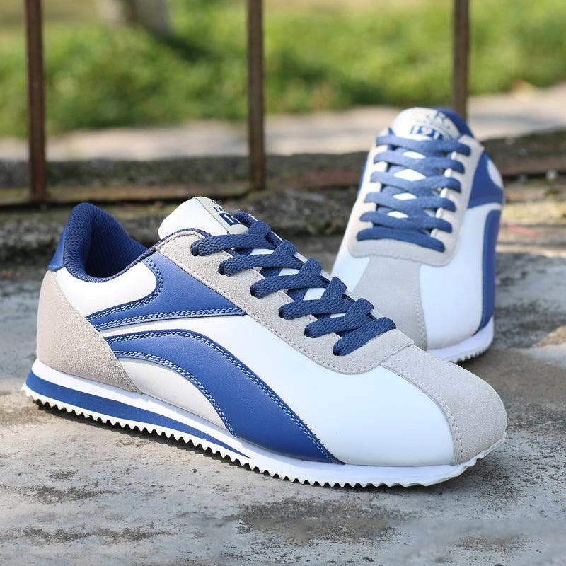 Baskets de sport respirantes pour homme, décontractées, pour la course, la marche, l'athlétisme, bleu et blanc, pour la gym, le tennis, à enfiler, pour la marche et l'extérieur.