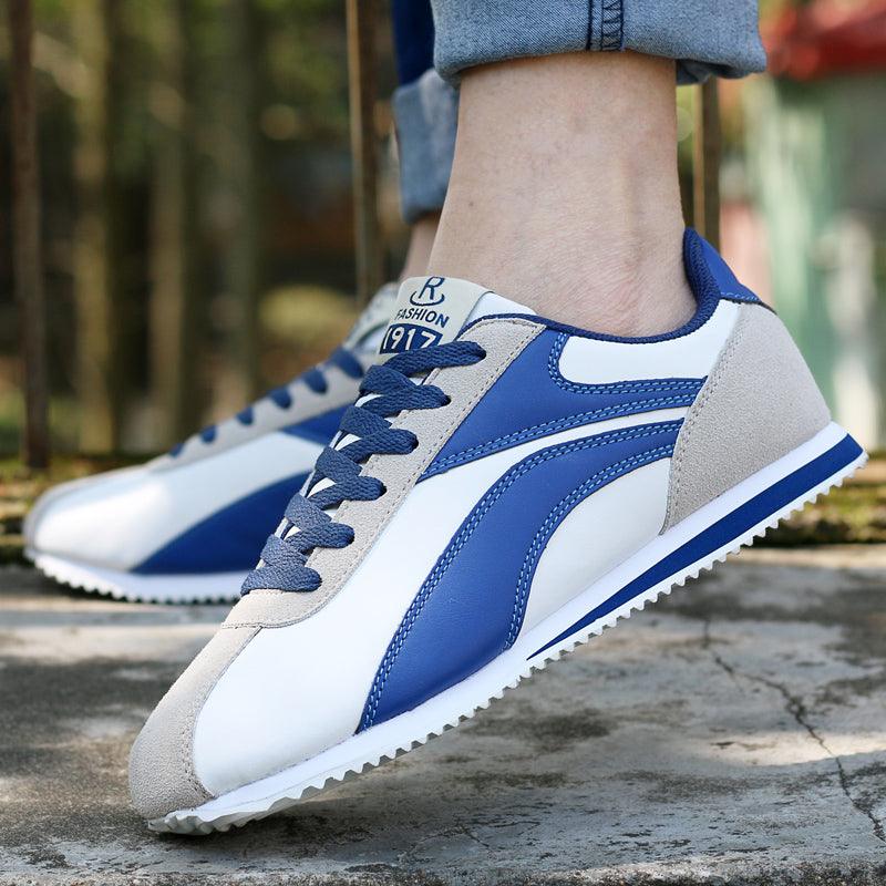 Baskets de sport respirantes pour homme, décontractées, pour la course, la marche, l'athlétisme, bleu et blanc, pour la gym, le tennis, à enfiler, pour la marche et l'extérieur.