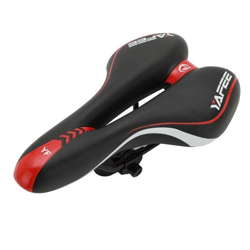 Selle de vélo de sport Souple Absorption des chocs Coussin de vélo creux confortable Éponge de cyclisme sur route La selle de vélo la plus confortable Amortisseur Étanchéité Adapté pour le fitness en extérieur Large selle de vélo rembourrée souple