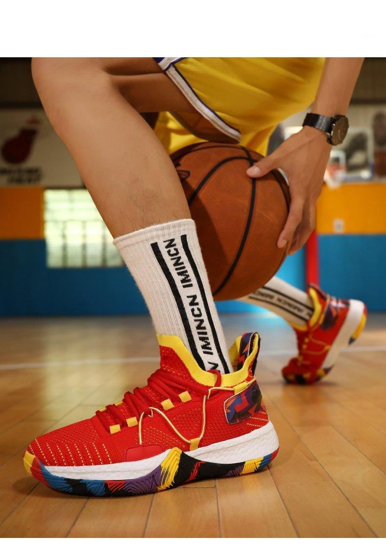 Chaussures de basket-ball respirantes pour hommes, amortissantes, montantes, pour le sport, l'entraînement en extérieur, bottes de cheville légères professionnelles antidérapantes pour la course à pied et la marche