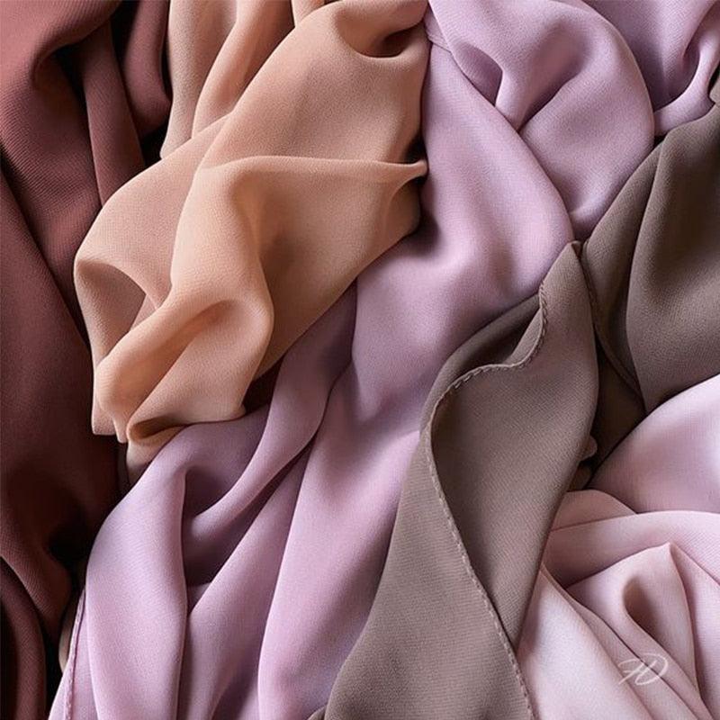 Écharpe de luxe en mousseline unie longue et douce, châle, foulard léger, foulard instantané prêt à porter, élégant foulard hijab, châle musulman, hijabs islamiques, foulard arabe pour femmes