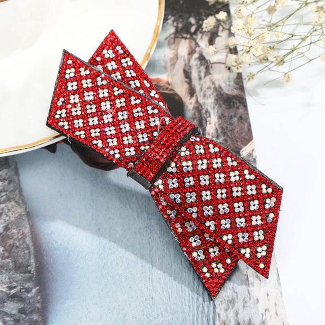 Barrettes à cheveux Crystal Gros Nœud Serre-tête pour Femmes, Attache-queue de cheval, Accessoires pour cheveux pour Filles, Épingles à cheveux en Strass, Pinces à cheveux mode, Accessoires de Bandeau pour Fête