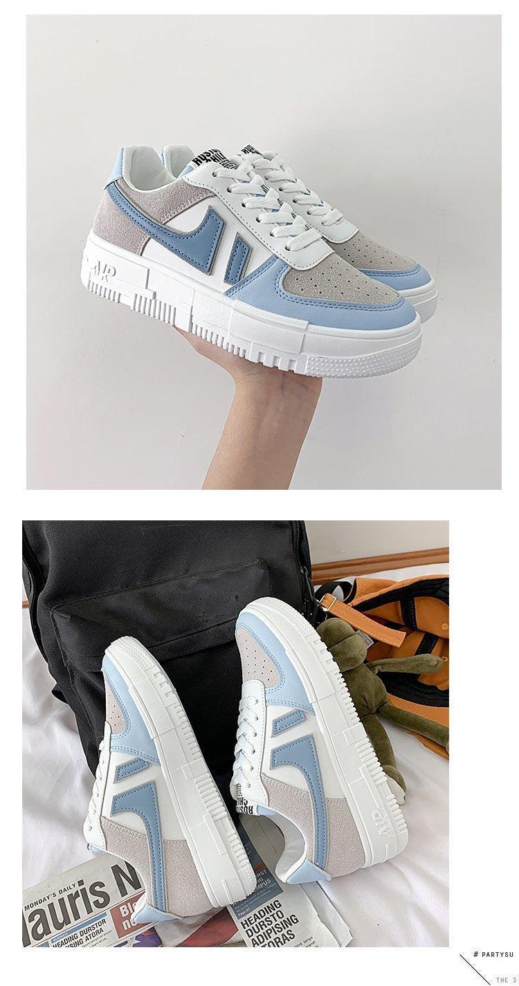Chaussures plates pour femmes, baskets décontractées, respirantes, vulcanisées, à lacets, confortables pour la marche, blanches, à bout rond, à plateforme, décontractées, sportives, mignonnes, pour la mode et l'école
