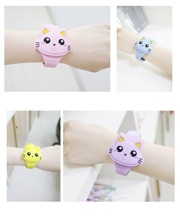 Montres 3D pour Enfants Montre Électronique LED Lapin Chat Mignonne Garçons et Filles Montres Bracelets Jouets en Silicone Montre Filles Forme Mignonne LED Mode Bracelet Silicone Design Coque Montre Bracelet
