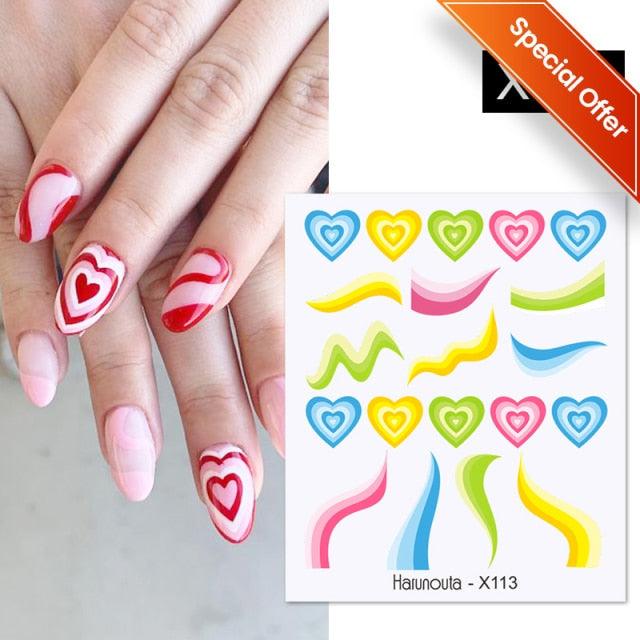 Autocollant pour ongles en relief, décalcomanies 3D fleurs feuilles curseur à eau pour nail art, autocollant de transfert, décoration 3D motif vague pour femmes filles, décalcomanies autocollantes, décoration pour ongles en bande de courbe métallique.