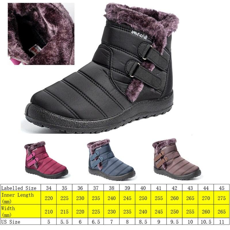 Bottes de neige pour femme, avec crochet à la cheville, look fourrure, intérieur peluche, imperméables, en duvet, chaussures d'hiver. Bottes de neige d'hiver doublées de fourrure, chaudes, à la cheville, à enfiler, imperméables, pour sports de plein air.
