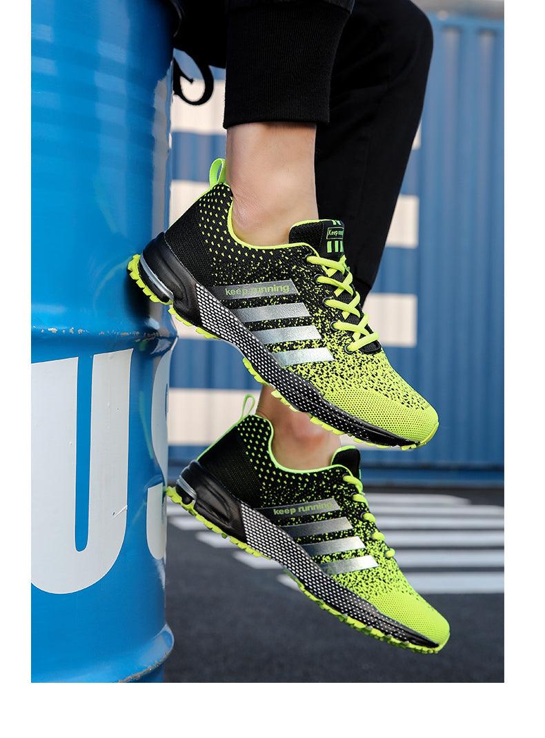 Baskets de sport de luxe pour hommes en maille respirante, chaussures décontractées pour hommes, confortables, antidérapantes, absorbant les chocs, légères, pour la marche en extérieur et la course à pied.