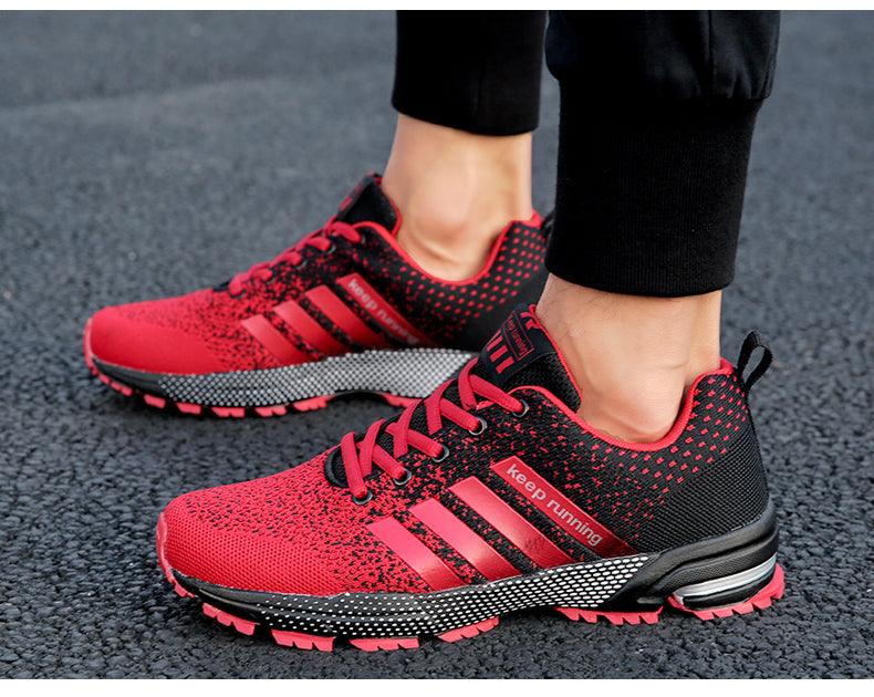 Baskets de sport de luxe pour hommes en maille respirante, chaussures décontractées pour hommes, confortables, antidérapantes, absorbant les chocs, légères, pour la marche en extérieur et la course à pied.