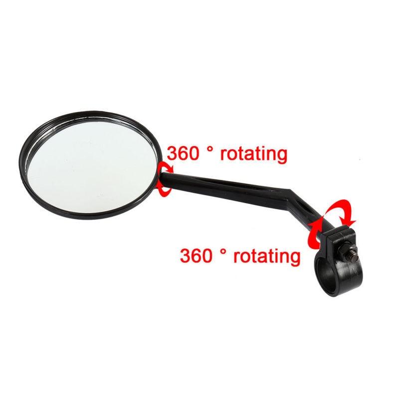 Rétroviseurs arrière de vélo Rotation en degrés Rétroviseurs de vélo adaptés aux VTT et vélos de route Rétroviseur de sécurité Vue arrière réglable Rotatif HD Grand angle Cyclisme Miroir Convexe en Acrylique Transparent