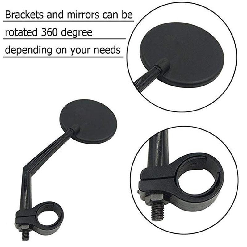Rétroviseurs arrière de vélo Rotation en degrés Rétroviseurs de vélo adaptés aux VTT et vélos de route Rétroviseur de sécurité Vue arrière réglable Rotatif HD Grand angle Cyclisme Miroir Convexe en Acrylique Transparent
