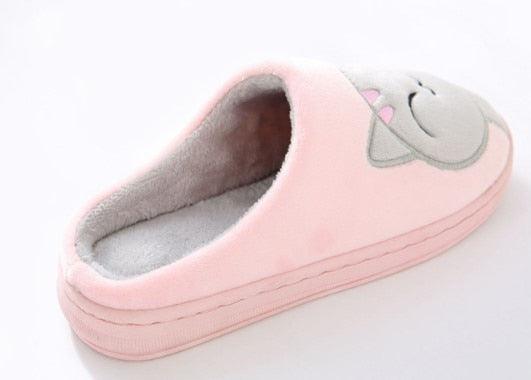 Chaussons d'hiver chauds pour femmes, chaussures de couple en peluche motif chat, chaussures plates douces d'intérieur, confortables, en mousse à mémoire de forme, chaussons chauds à enfiler pour la maison