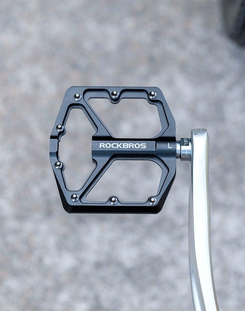 Pédales de vélo en alliage d'aluminium, route, antidérapantes, ultralégères, avec roulements scellés, moulage monobloc, anti-oxydation, pour VTT, plates, en fibre de nylon, pour route et VTT