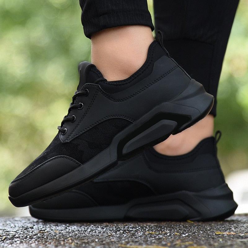 Chaussures de sport noires printemps mode décontractée course à pied chaussures d'air baskets noires pour hommes légères athlétiques course marche gym chaussures décontractées sport mode marche baskets