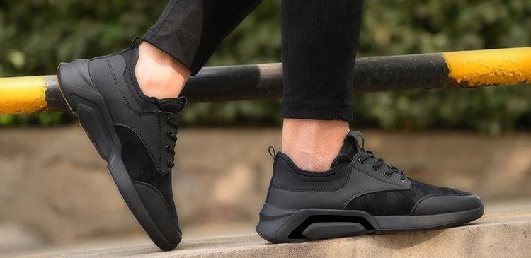 Chaussures de sport noires printemps mode décontractée course à pied chaussures d'air baskets noires pour hommes légères athlétiques course marche gym chaussures décontractées sport mode marche baskets