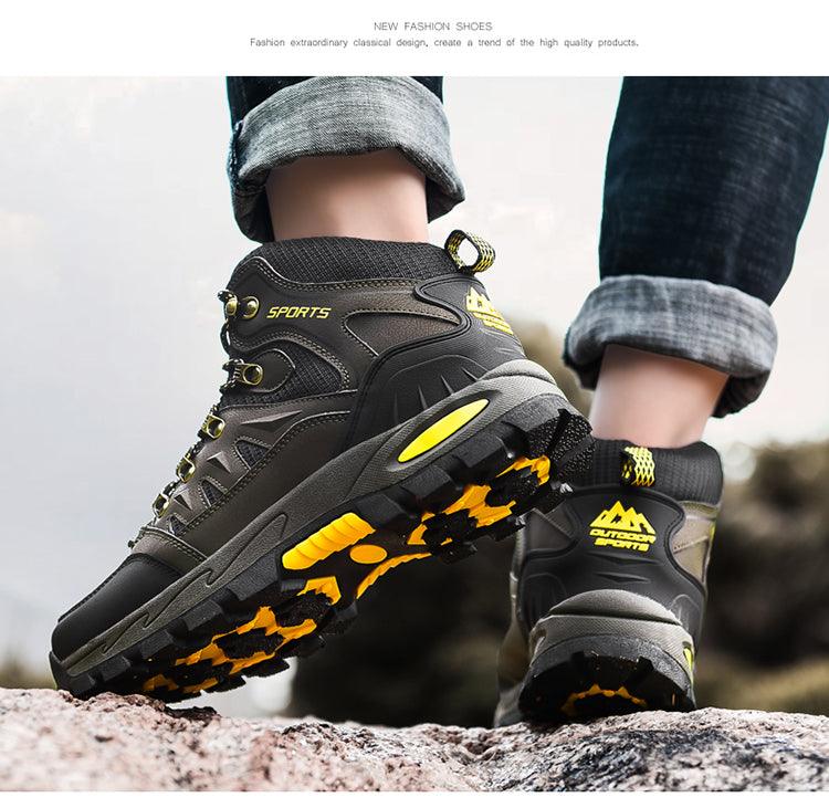 Bottes montantes homme femme, chaussures décontractées, bottes de randonnée d'extérieur respirantes, bottes de randonnée antidérapantes, résistantes à l'usure, avec ombrage, chaussures en cuir respirantes et antidérapantes