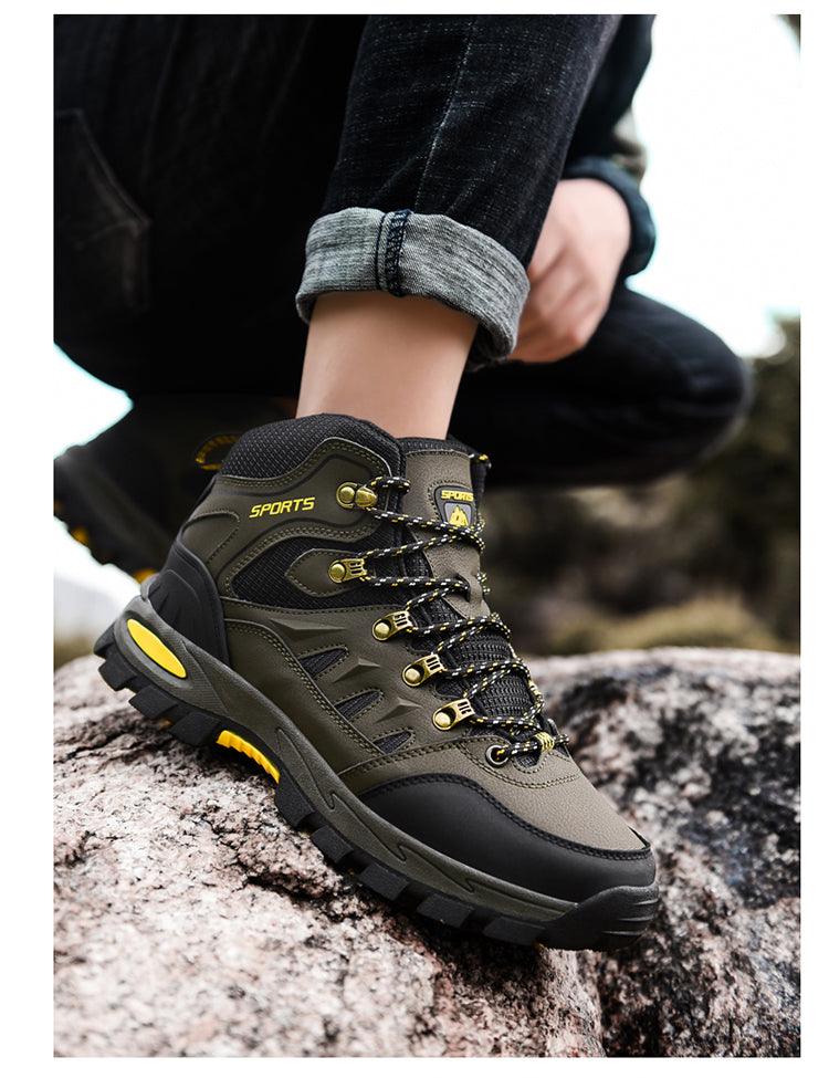 Bottes montantes homme femme, chaussures décontractées, bottes de randonnée d'extérieur respirantes, bottes de randonnée antidérapantes, résistantes à l'usure, avec ombrage, chaussures en cuir respirantes et antidérapantes