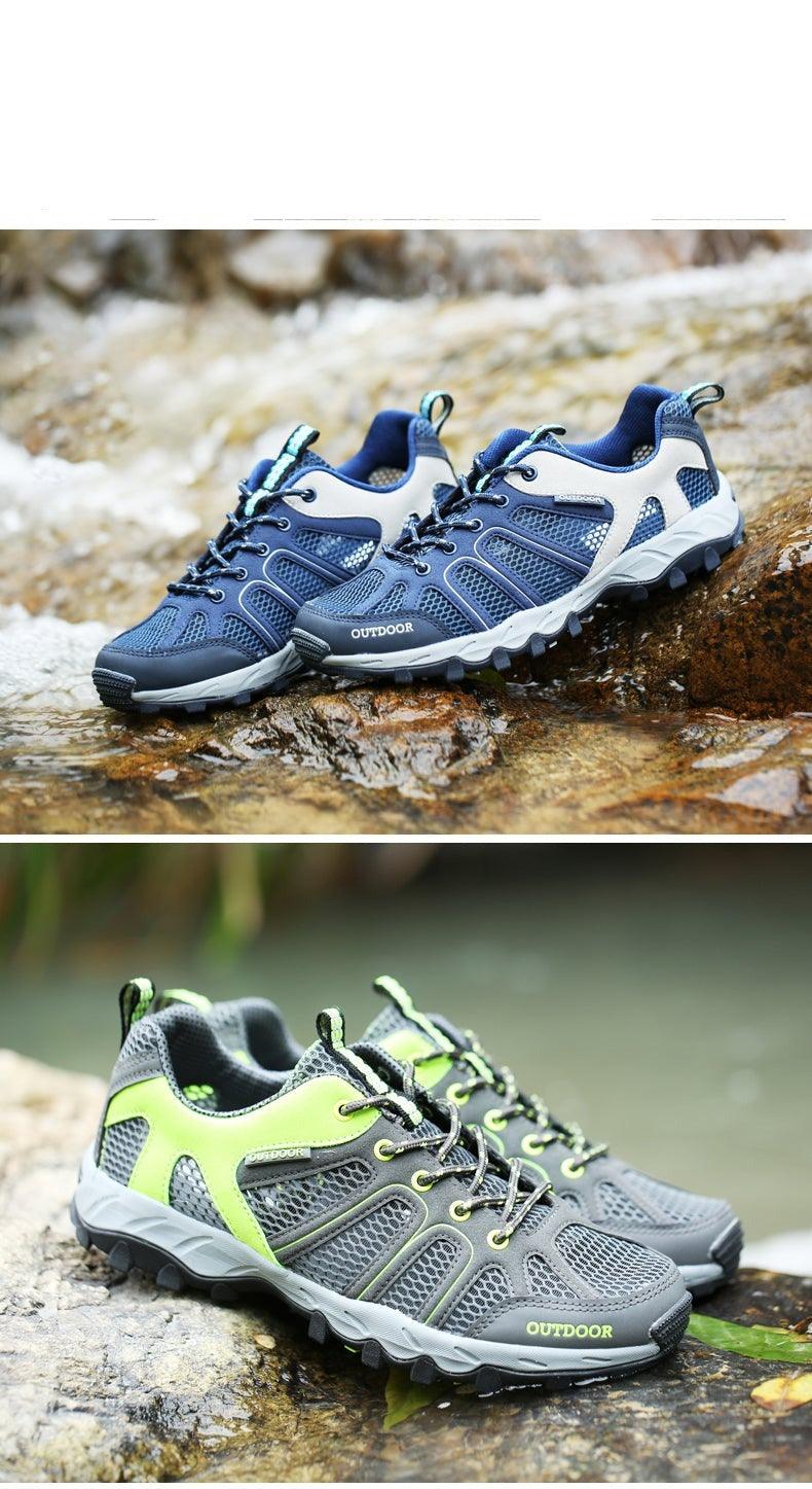 Chaussures de randonnée imperméables pour homme, bottes de montagne, baskets respirantes, chaussures de course, chaussures de randonnée imperméables d'extérieur, chaussures de marche basses en cuir léger pour l'extérieur