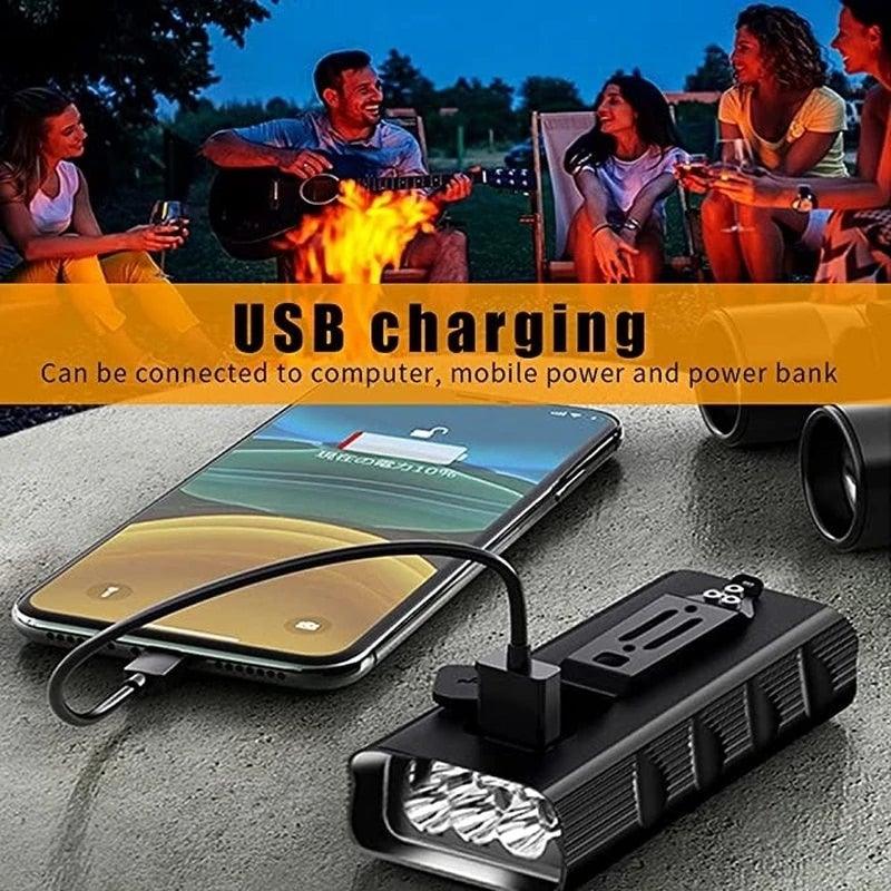 Lampe Vélo Puissante Rechargeable USB Étanche Phare Avant pour Vélo de Route Lanterne Lumières Vélo Super Lumineuses 3 LED Ultra Lumineuses pour la Conduite de Nuit