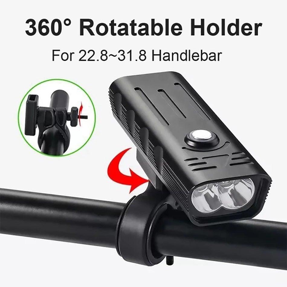 Lampe Vélo Puissante Rechargeable USB Étanche Phare Avant pour Vélo de Route Lanterne Lumières Vélo Super Lumineuses 3 LED Ultra Lumineuses pour la Conduite de Nuit