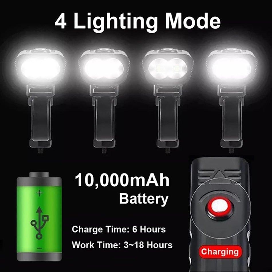 Lampe Vélo Puissante Rechargeable USB Étanche Phare Avant pour Vélo de Route Lanterne Lumières Vélo Super Lumineuses 3 LED Ultra Lumineuses pour la Conduite de Nuit