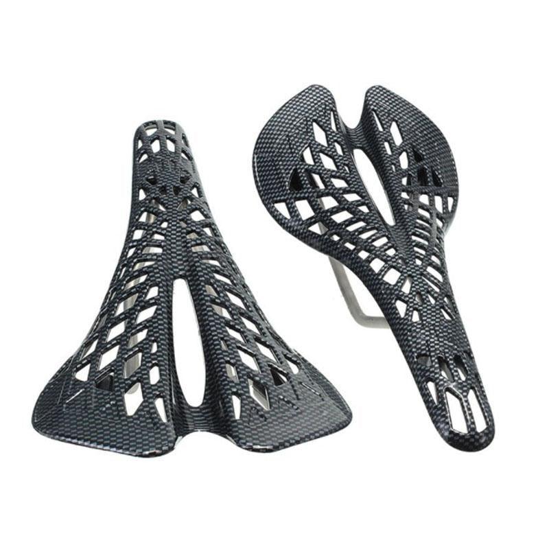 Tapis de selle de vélo léger pour siège avant de vélo, coussin de selle de vélo respirant en toile d'araignée douce, selle de vélo de route VTT évidée confortable et ultra légère